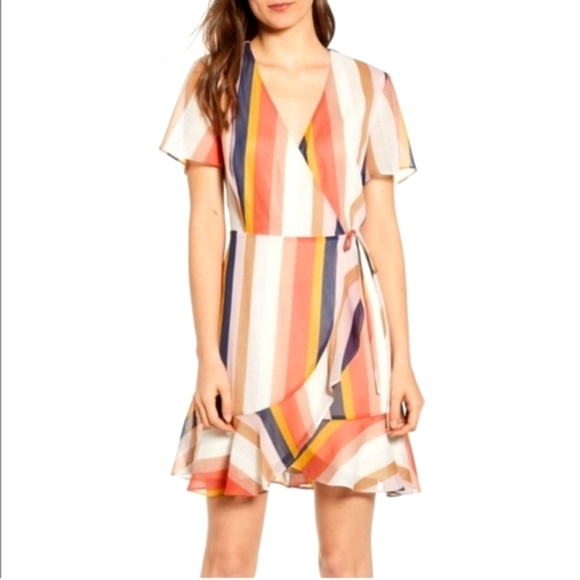 All in Favor Dresses & Skirts - ALL IN FAVOR STRIPED WRAP DRESS. XS